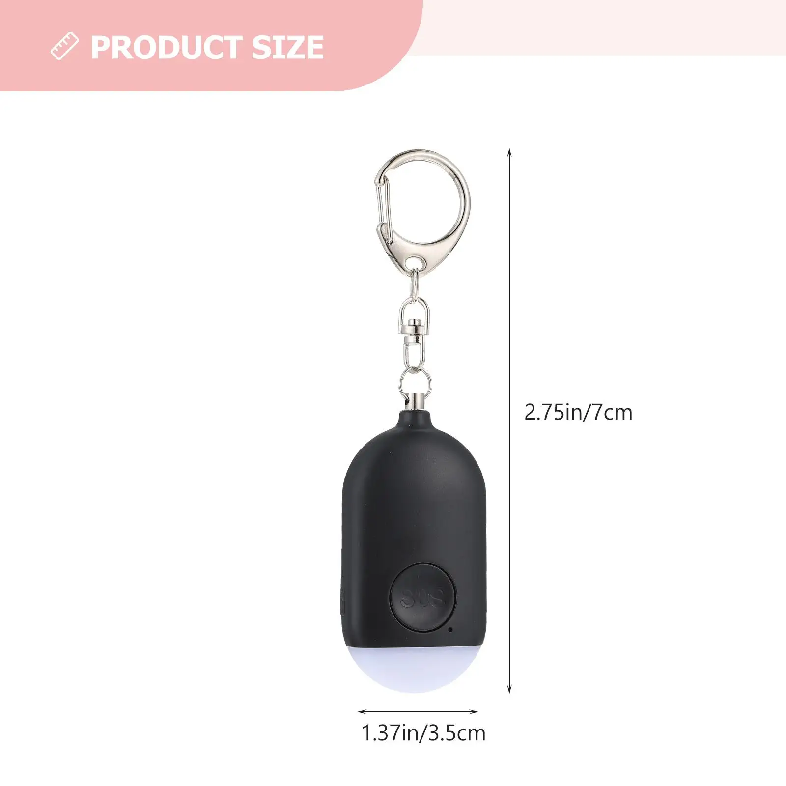 Personal Alarm Anti Wolf Women Black Rechargeable Keychain Outdoor Use All Ages Portable