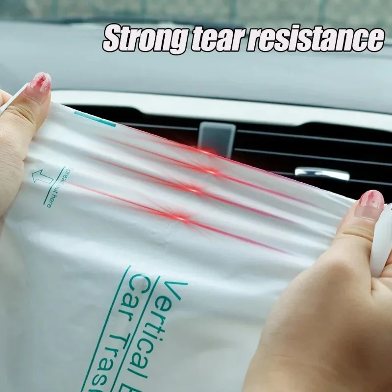 Disposable Car Garbage Bag Self Adhesive and Self supporting 2-in-1 Trash Bags Universal Portable Waterproof Bin Bag Storage Bag