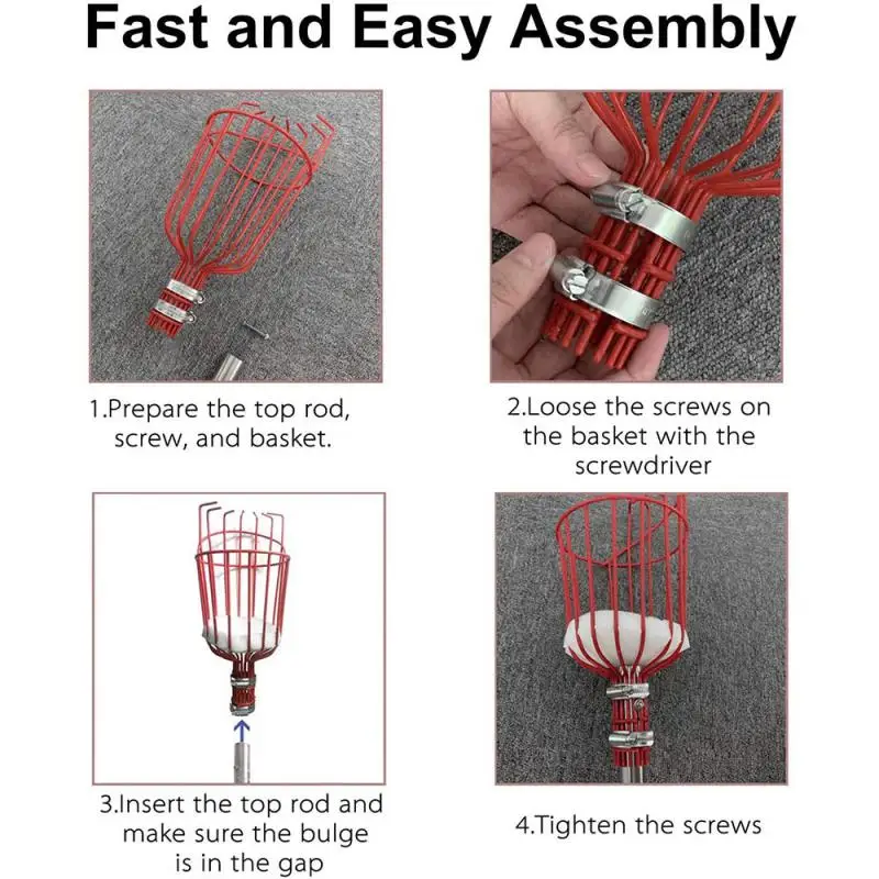 3PCS Garden Basket Fruit Picker Head Plastic Fruit Picking Tool High-altitude Fruit Picker Picking Loquat Picking Bayberry Tool