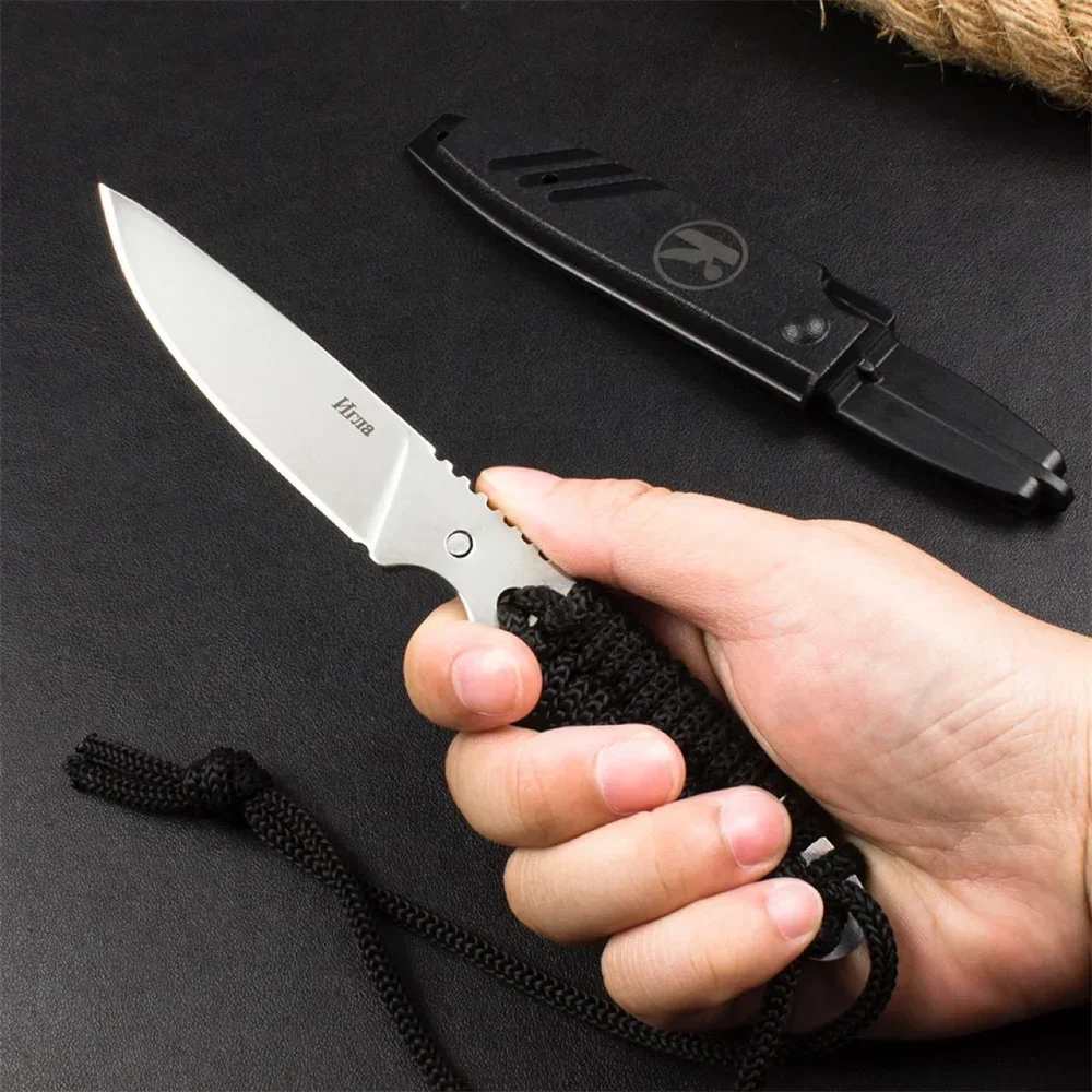Russian Kizlyar Igla Tactical Fixed Balde Knife High Carbon Stainless Steel Blade Paracord Tie Rope Handle Outdoor Hunter Tool