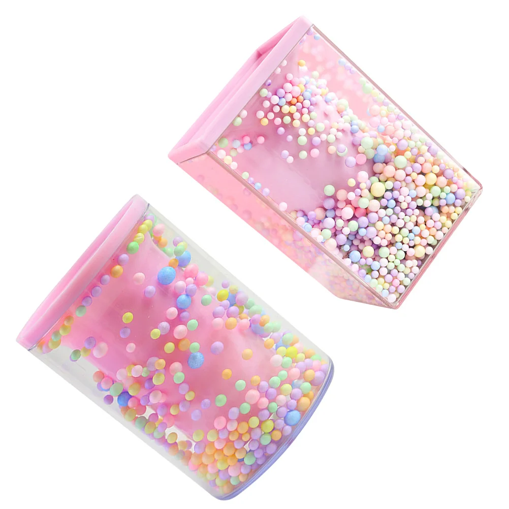 

2pcs Ball Design Acrylic Pen Holders Stationery Storage Box Desktop Organizer Container For Makeup Brush Sundries Table Holder