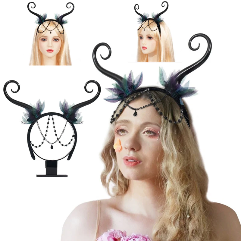 Fairy Antenna Headband Cosplay Halloween Party Fancy Forest Elf Costumes Headpiece Masquerade Headwear Fans Gifts