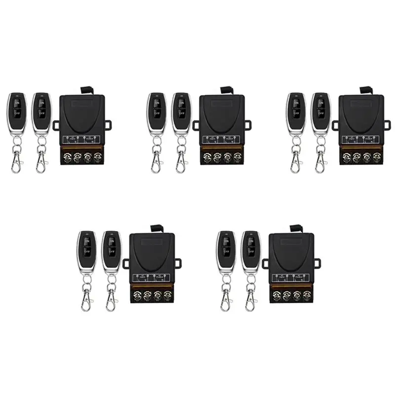 FULL-5X AC220V 30A 1CH 433Mhz Wireless Remote Control Switch RF Relay Receiver + On/Off For Electric Appliance Lamp