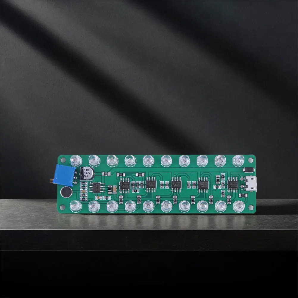 الاستشعار الصوتي الطيف تيار مستمر 5 فولت-12 فولت الصوت مكبر كهربائي مستوى متر الصوت LED أضواء لحن مستوى الصوت الموسيقى الطيف متر