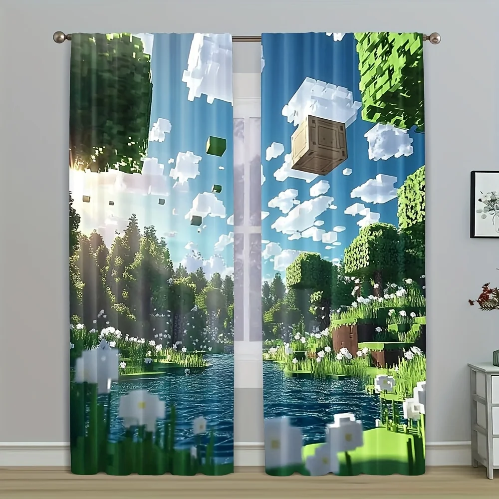 3D spatial pattern printed curtains, Christmas decorations, bedroom and living room decoration, home decoration, room decoration