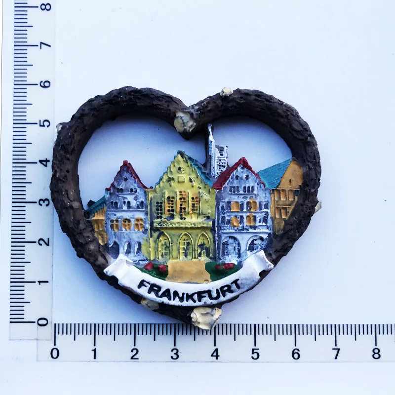 

Heart shaped Frankfurt Fridge Magnet creative crafts message stickers resin crafts tourism souvenir decorations