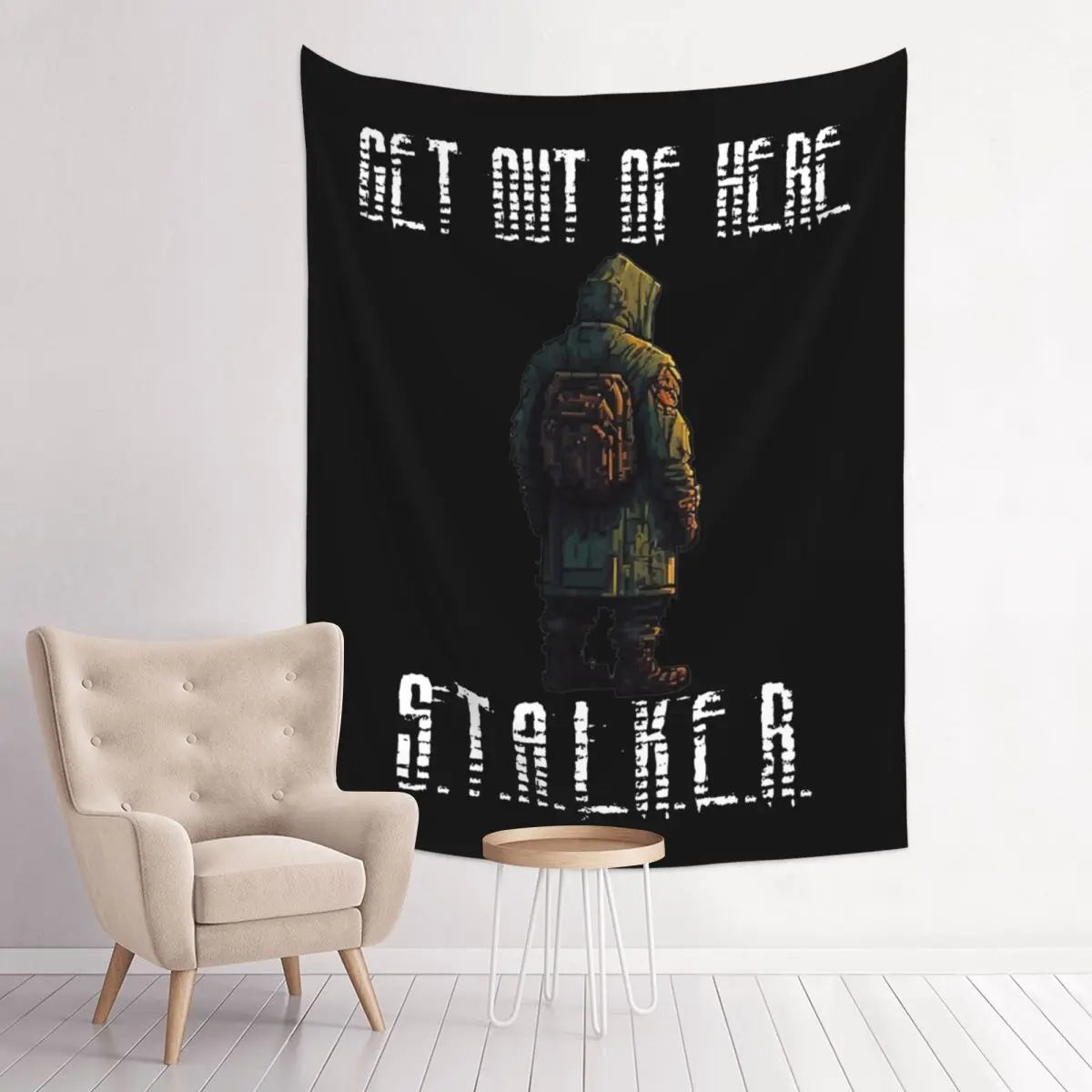 Get Out Of Here Stalker Game Tapestry Hippie Fabric Wall Hanging Room Decor Table Cover Witchcraft Tapestries