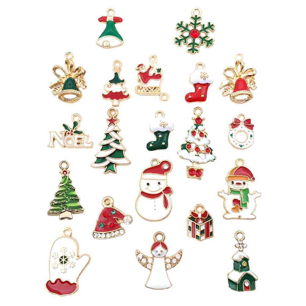 

20Pcs Creative Christmas Elements Pendant Jewelry Alloy DIY Accessory Unique Gift for Any Occasion Trendy Phone Decoration Resin