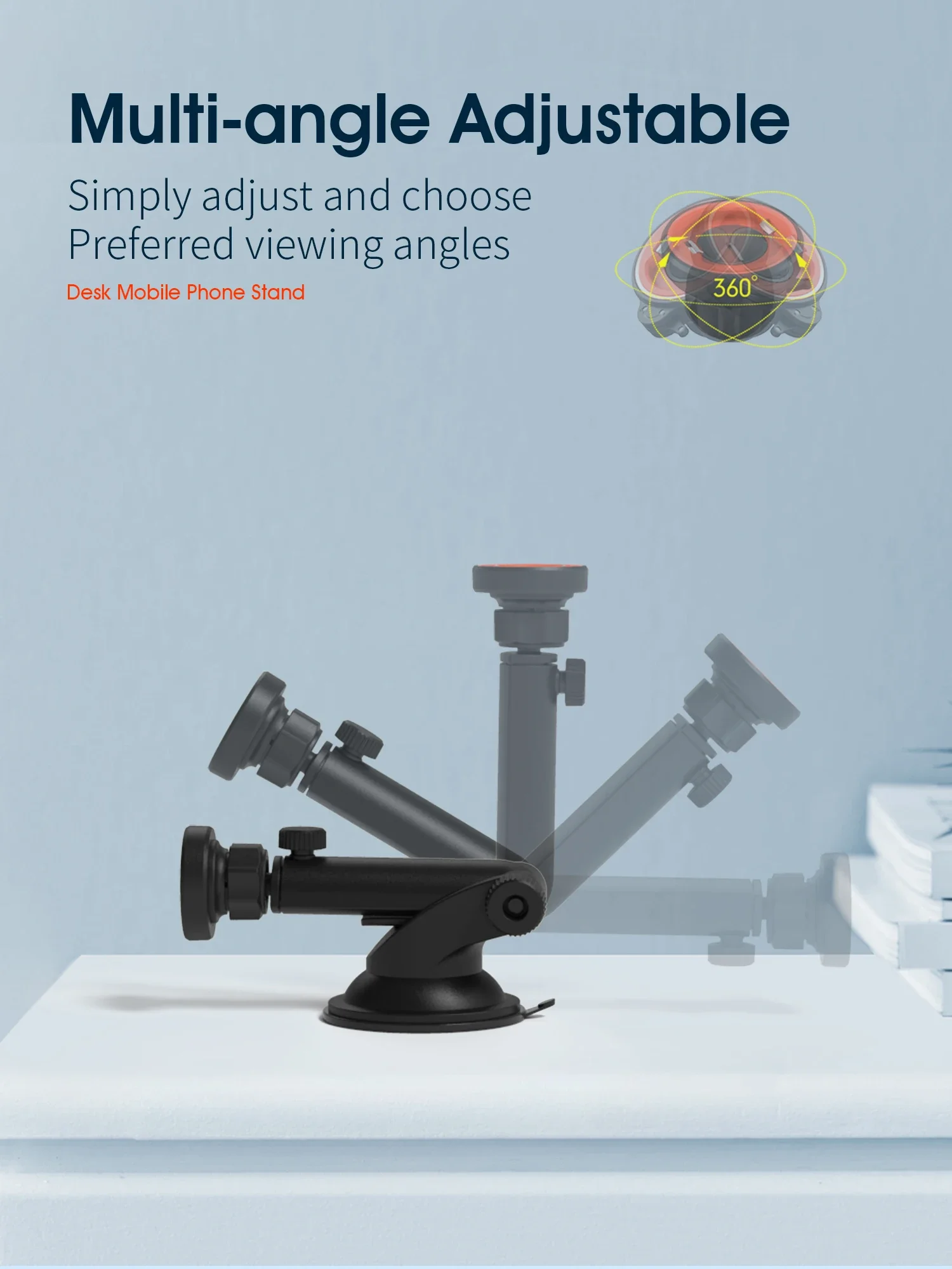 Foldable Desk Phone Holder Desktop Mobile Tablet Stand for iPad iPhone Samsung Adjustable Smartphone Car Sucker Bracket view 4