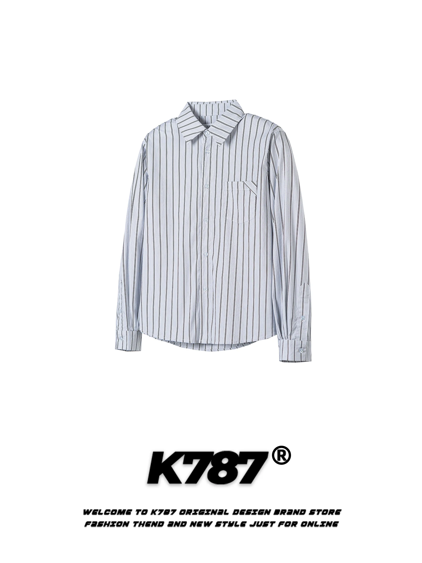 

K787 Японская повседневная полосатая рубашка с длинным рукавом, свободного кроя, весна 2026, утягивающий эффект, парные топы, женская мода, молодежный тренд