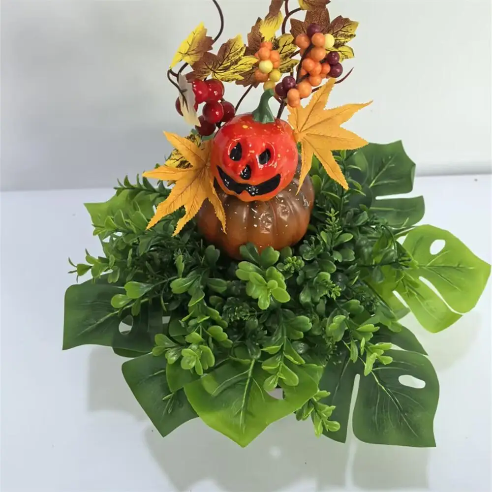Halloween Artificial Pumpkin Flowers Sunflower Artificial Flower Potted Plants Decorative Desktop Potted Flowers