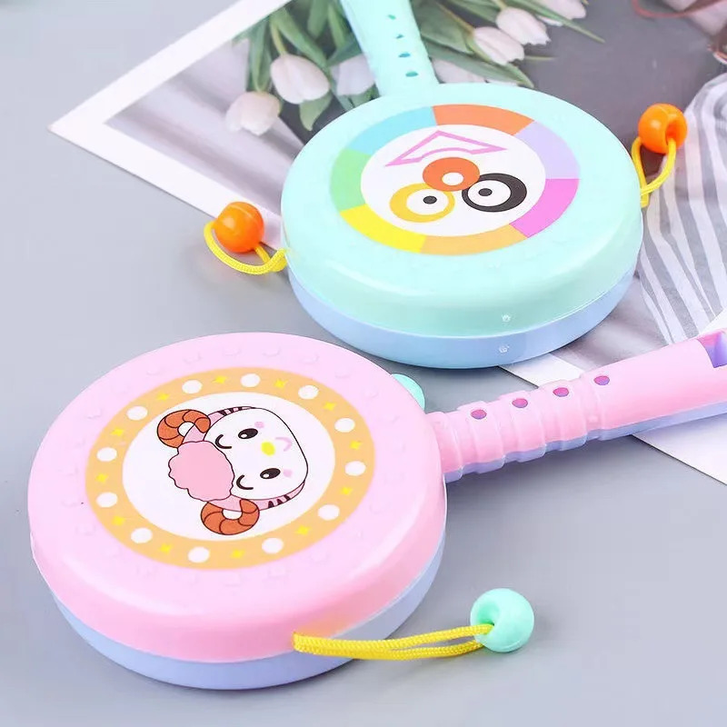 1PC Developmental Rattle Bed Kids Toy Cartoon Hand Bell Musical Shaker Infant Baby Rattles Drum Shaped Cute Appease Newborn Toys