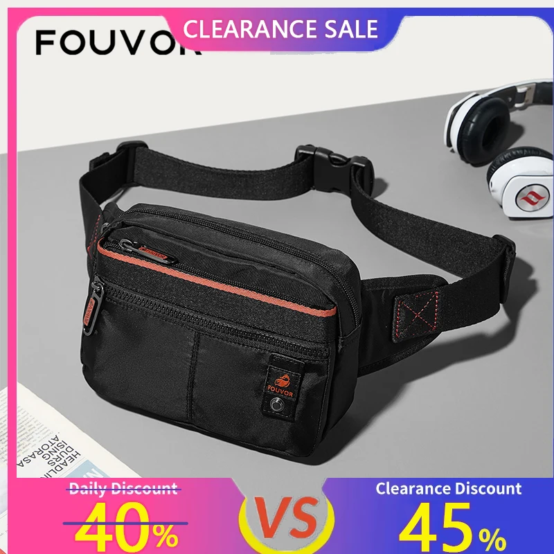 

Fouvor Men's Waist Bag Canvas Casual Sports Crossbody Bags Fashion Firefox Outdoor Running Mobile Phone Bag Waist Packs 3042-07