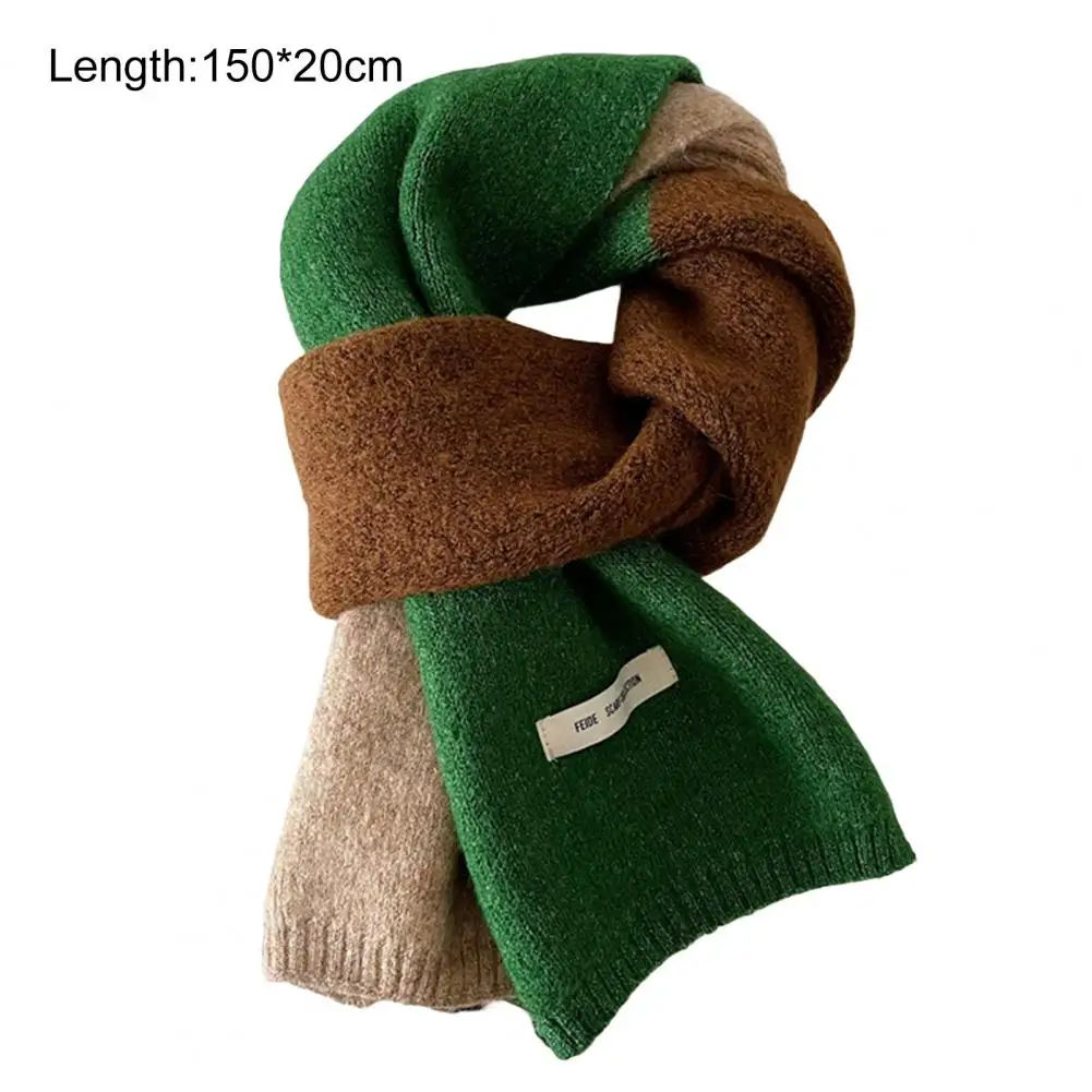 Attractive Winter Scarf Washable Decorative Non-Fading Women Korean Style Warm Winter Knitted Scarf