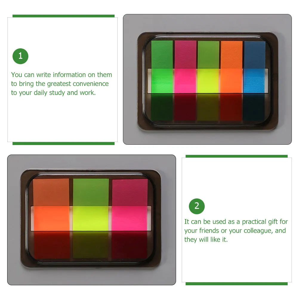 

Adhesive Index Stickers Notepad Fluorescent Indicator Sticky Tabs Memo Labels Bookmark Page Marker Removable Sign Labels