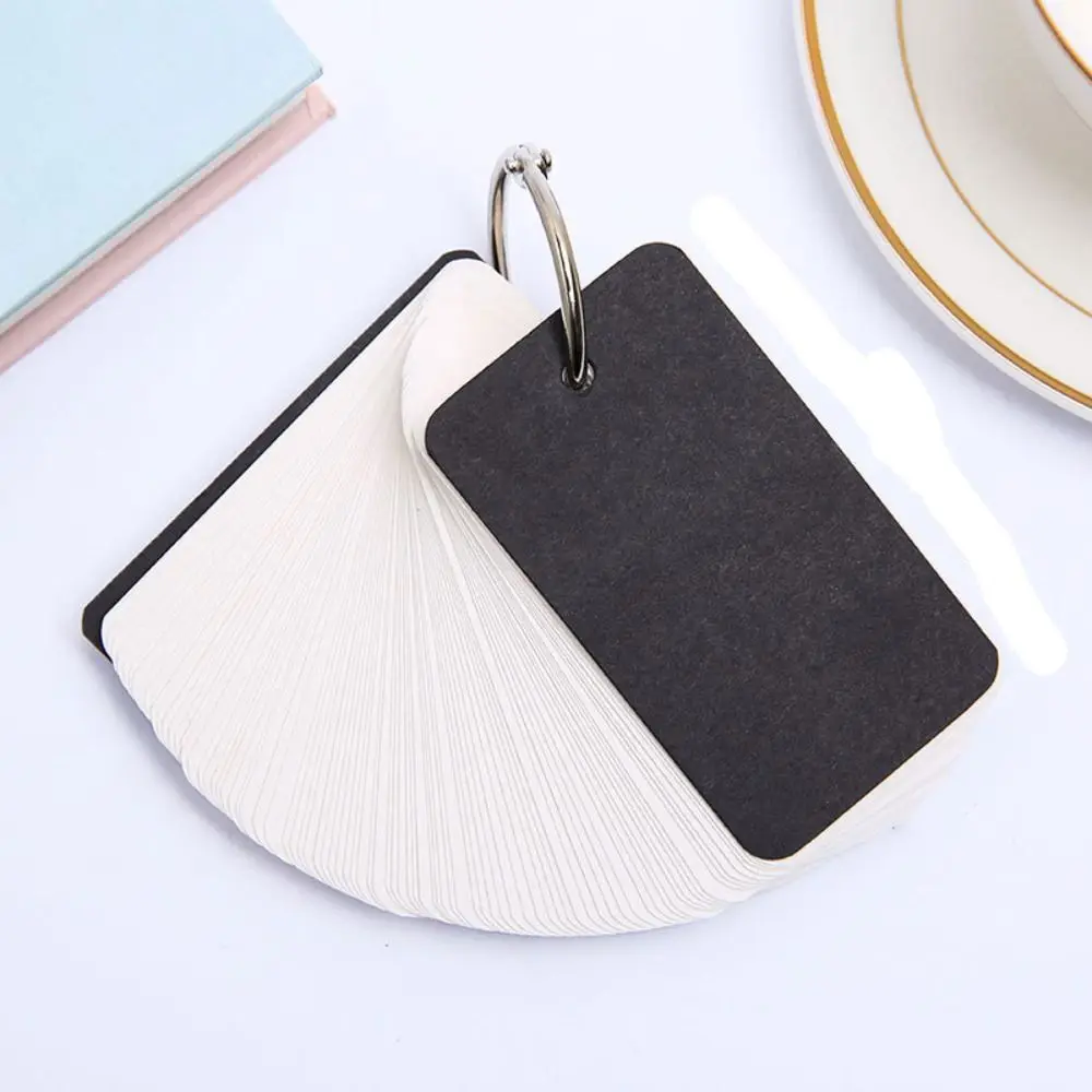 Students Gift Loose-leaf Memo Pad Hard Cover With Metal Ring Note Pad DIY Blank Card Stationery Mini Notebook