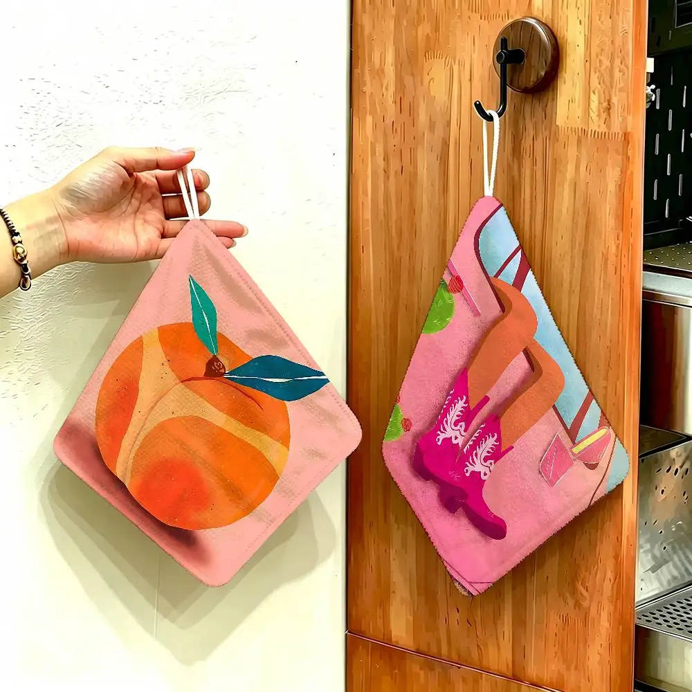 Serviette de toilette colorée Raissa en polyester et coton pour femme, design suspendu, durable pour la maison, les restaurants et les toilettes