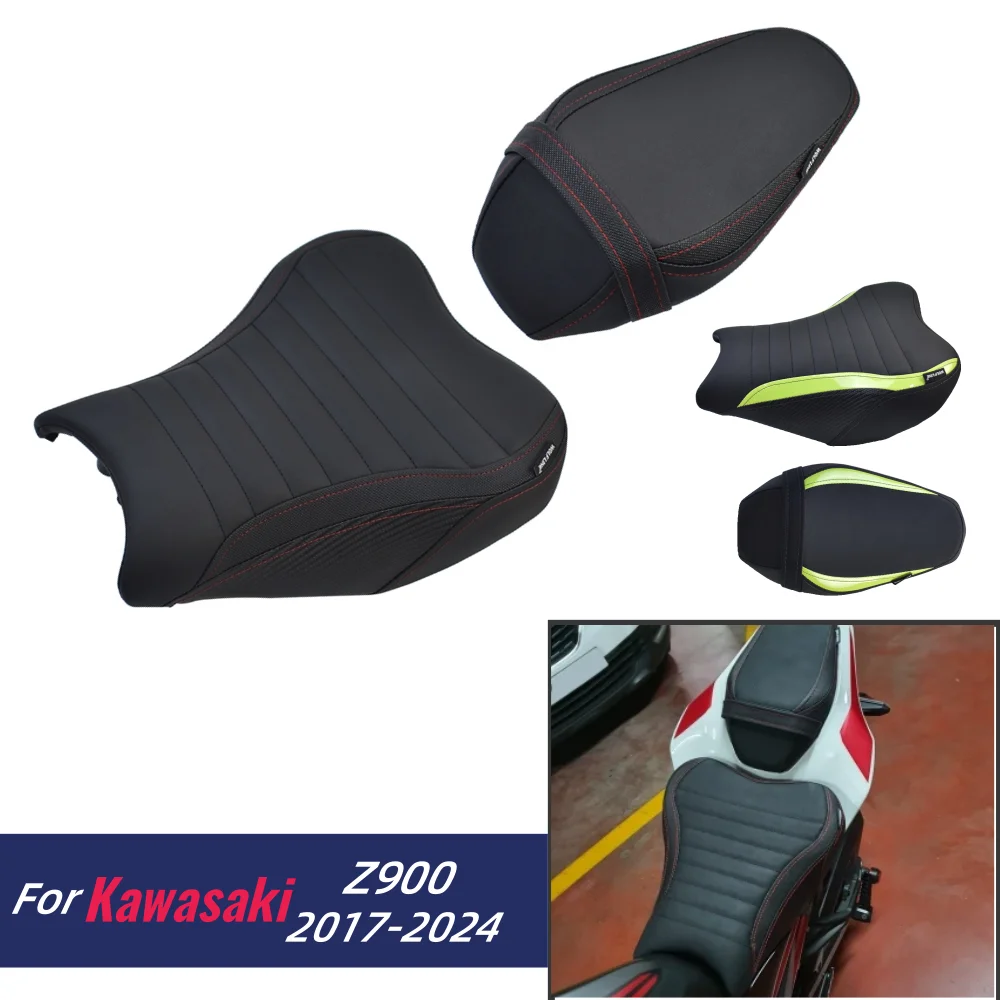 

Motorcycle Front Driver Rider Seat Cushion Cover Cowl Pad For Kawasaki Z 900 2017-2024 Z900 Rear Passenger Seat Accessories