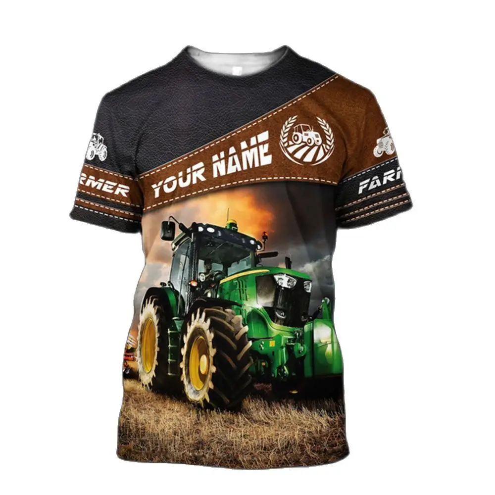 New Tractor T Shirt For Men Custom Print Round Neck Casual Comfortable Breathable Trending Products Personalization Streetwear