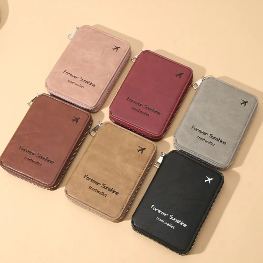 لطيف حقيبة التخزين سستة حقيبة جواز السفر محفظة نسائية للعملات المعدنية بولي Leather الجلود الائتمان حامل بطاقة الهوية بسيطة مقاوم للماء محفظة سفر بطاقة الصعود