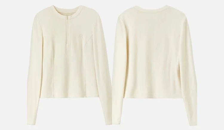 SENTUBILA Damen Strickpullover 2026 Herbst Halb-Reißverschluss Stehkragen Stickerei Oberteil Slim-Fit Elegante Damenbekleidung 143T56422 – Detail 24