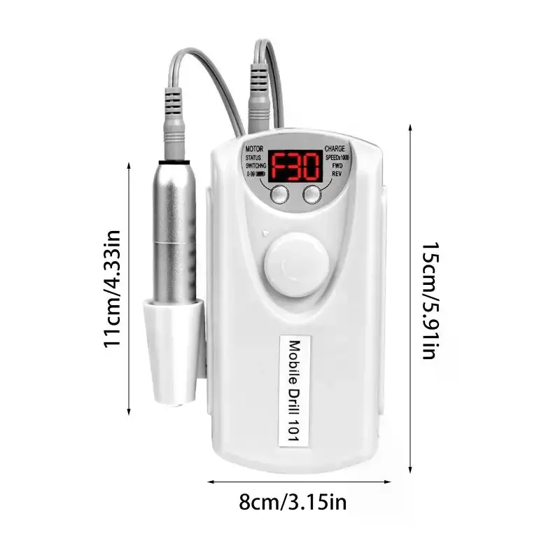 30000RPM Rechargeable Nail Drill Machine Professional Portable Electric Manicure File For Nails Gel Polish Remove Grinding 5