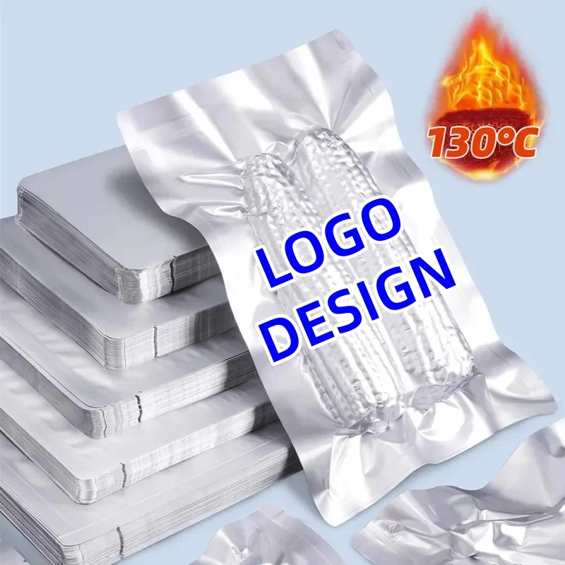 

100PCS 130°Open Top Heat Resistant Aluminum Foil Vacuum Bags Food Sealing - DIY Matcha, Cocoa, Meat & Chicken Storage Pouches