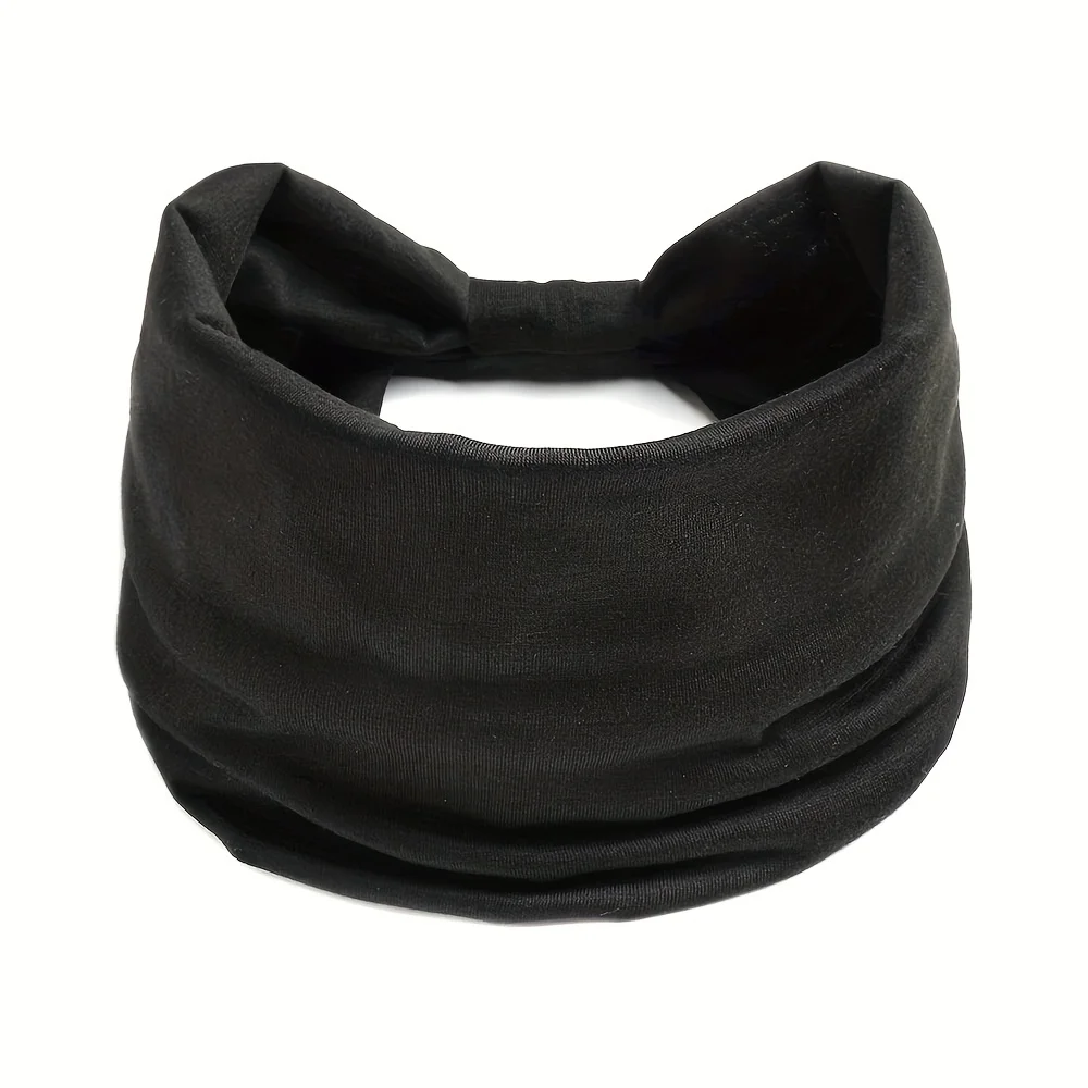 Damen-Stirnband, breit, um das Haar gewickelt, extra großes Kopftuch-Stirnband, für Yoga, Laufen, Schweißabsorption, Sport, elastisches Stirnband – Detail 32