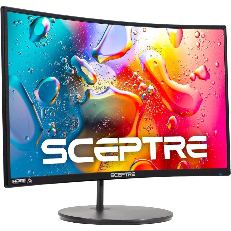 Curved 24-inch Gaming Monitor 1080p R1500 98% sRGB HDMI x2 VGA Build-in Speakers, VESA Wall Mount Machine Black