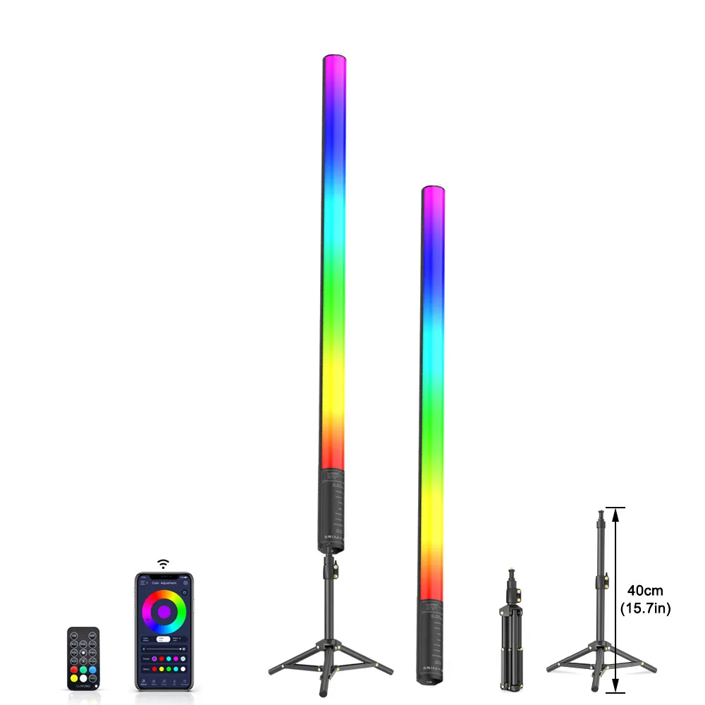 LUXCEO 85cm LED RGB Mood Light APP Control Atmosphere Lamp 18W Color Changing Lights Romantic Lighting for DJ/Party/Music Club