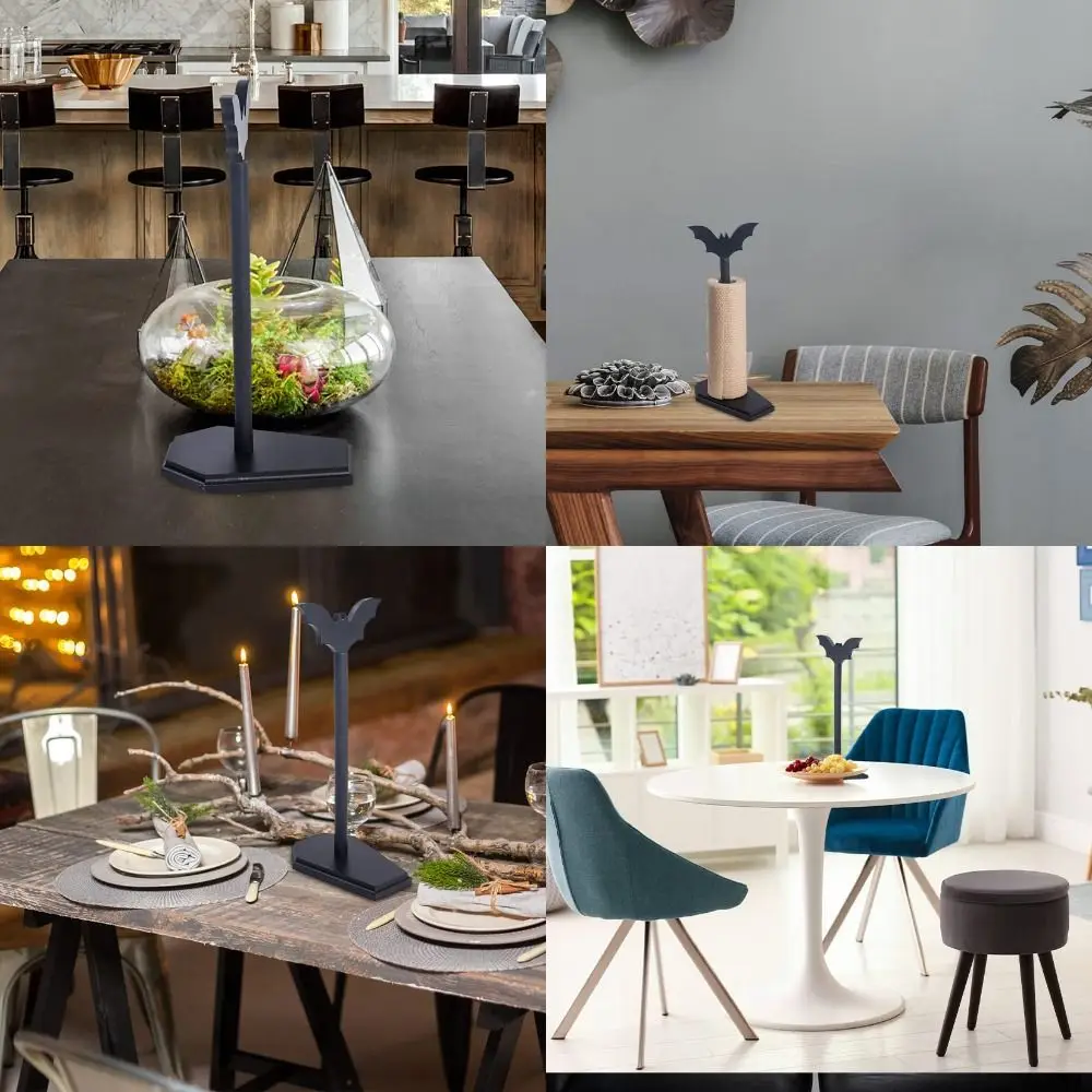 

Halloween Bat Paper Towel Holder Detachable Topper Handmade Vertical Tissue Holder Witchy Gifts Non Perforated