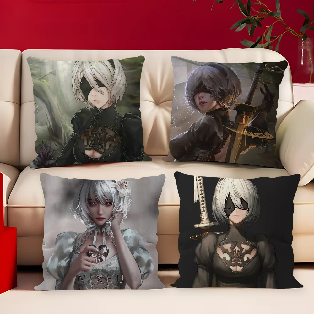

NieR Automata 45*45cm Cushion Cover Pillow Cover Decor Pillowcase Home Pillowcase for Couch Pillow