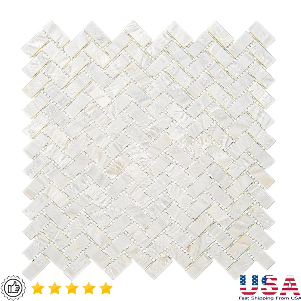 حقيقية أم اللؤلؤ بلاط 12x12 بوصة صديقة للبيئة جدار فسيفساء المطبخ باكسبلاش الحمام دش جدار لهجة ديكور