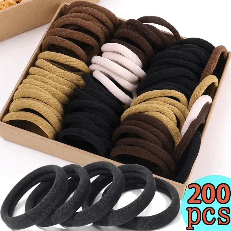 Women Girls Mixed Colors Basic Hair Bands Simple Solid Colors Elastic Headband Hair Ropes Ties Hair Accessories Ponytail Holder