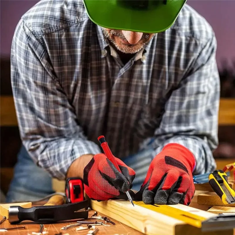 SEWS-4 Carpenter Pencils, 34 Pen Cores, Deep Hole Marking Structure, With Sharpener, Mechanical Carpenter Pencil, Architect