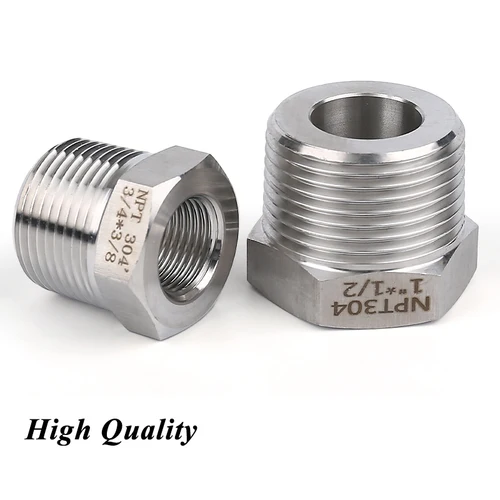 Imagen 2 del producto Conector de acero inoxidable 304, casquillo reductor de alta presión, rosca NPT PT, accesorio de tubería 1/8 1/4 3/8 1/2 3/4 1 1-1/4, 1 Uds.