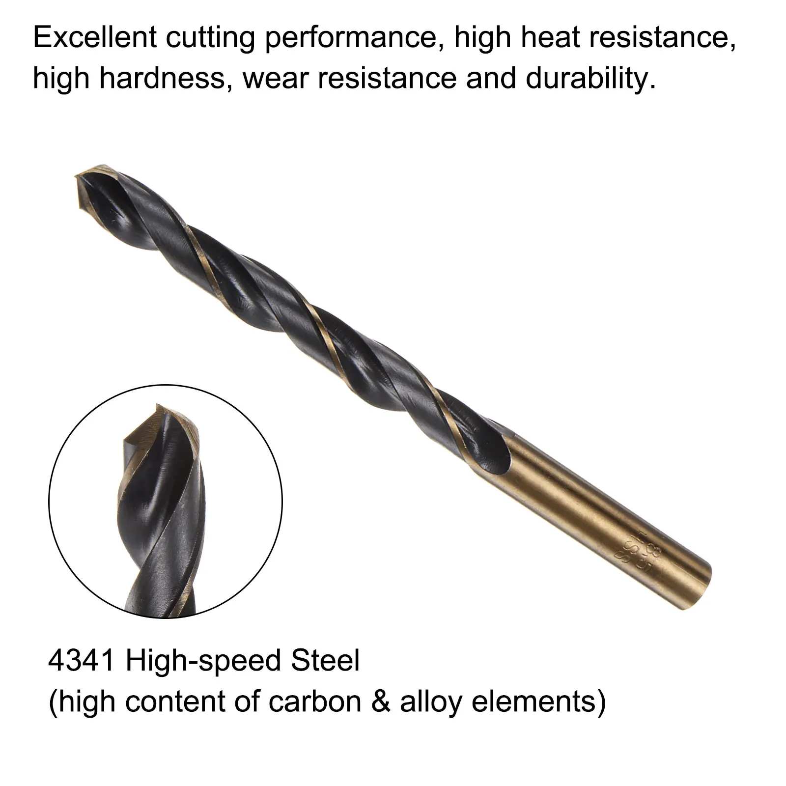 6pcs Jobber Drill Bits 3/4/5/6/7/8/9/10/11/12/13mm HSS Split Point Twist Drill Bits Black for Stainless Steel Metal Plastic Wood