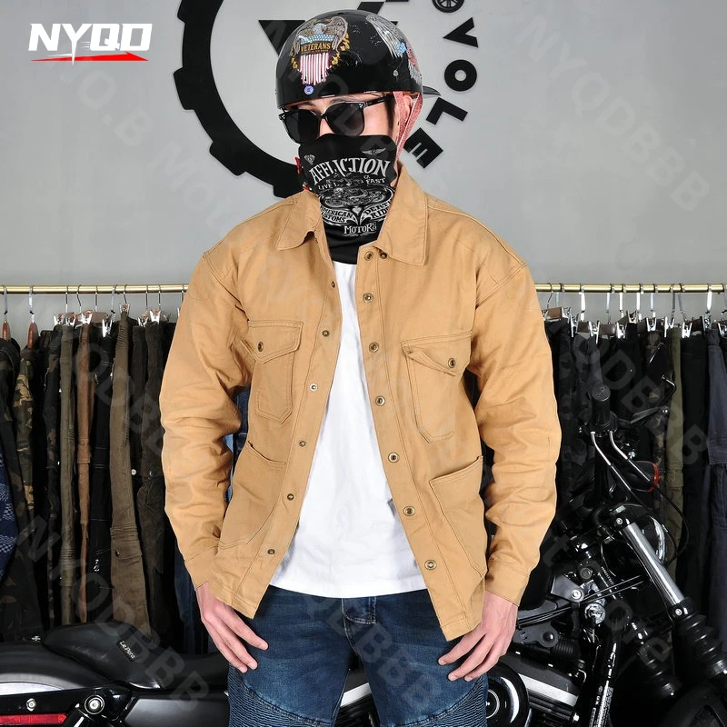 

VOLERO мотоциклетный костюм, мужская повседневная мотоциклетная куртка в стиле ретро, рубашка, четырехсезонный ветрозащитный и защищенный от падения костюм с длинными рукавами