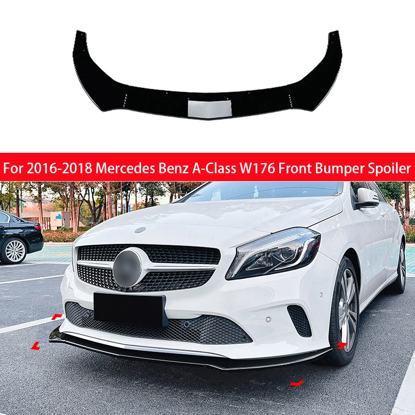 

Для Mercedes Benz A-Class W176 автомобильный передний бампер, сплиттер для губ, подбородка, спойлер, комплект кузова, защитная защита, внешние аксессуары 2016-2018