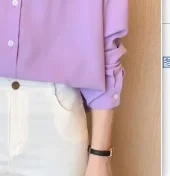 

Spring Summer Female Fashion Chiffon Tops Coat 2025 Women New Solid Color Loose Blouse Korean Ladies Long Sleeves Shirt