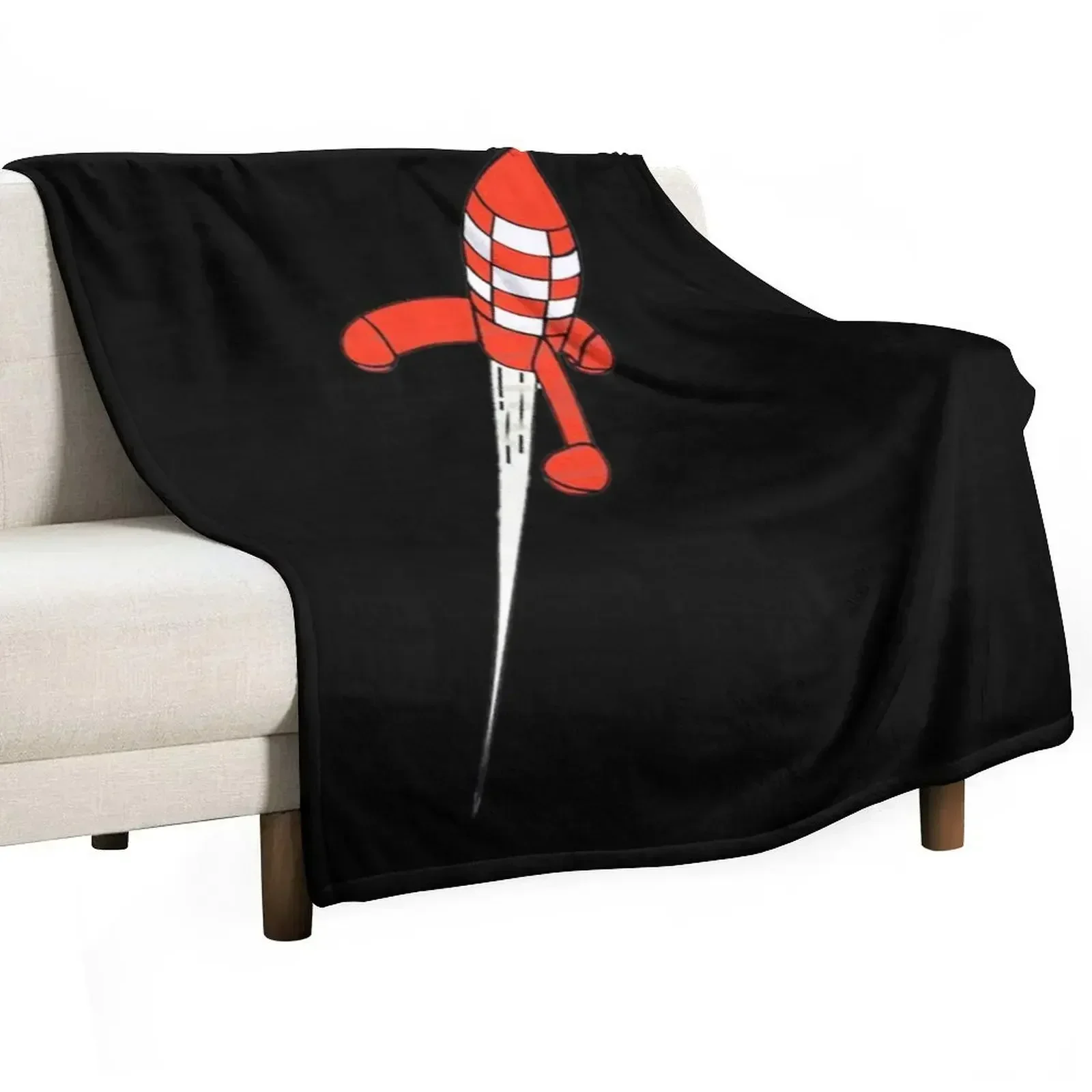 moon rocket Throw Blanket Travel Size Cozy Blanket for Plane Train