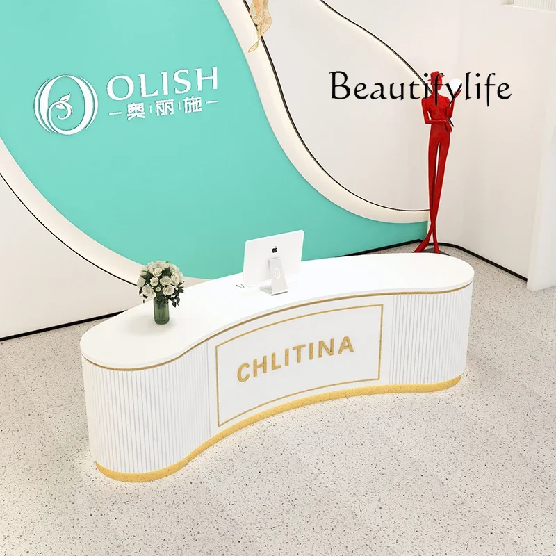 A Simple Modern Arc Bar Women's Clothing Store Beauty Salon Reception Front Desk