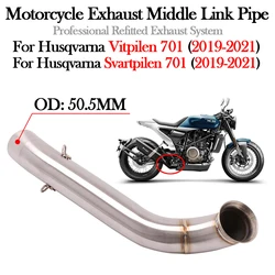 Slip On For Husqvarna Svartpilen Vitpilen 701 2019 2020 2021 Motorcycle Exhaust Modify 51MM Muffler Escape Moto Middle Link Pipe