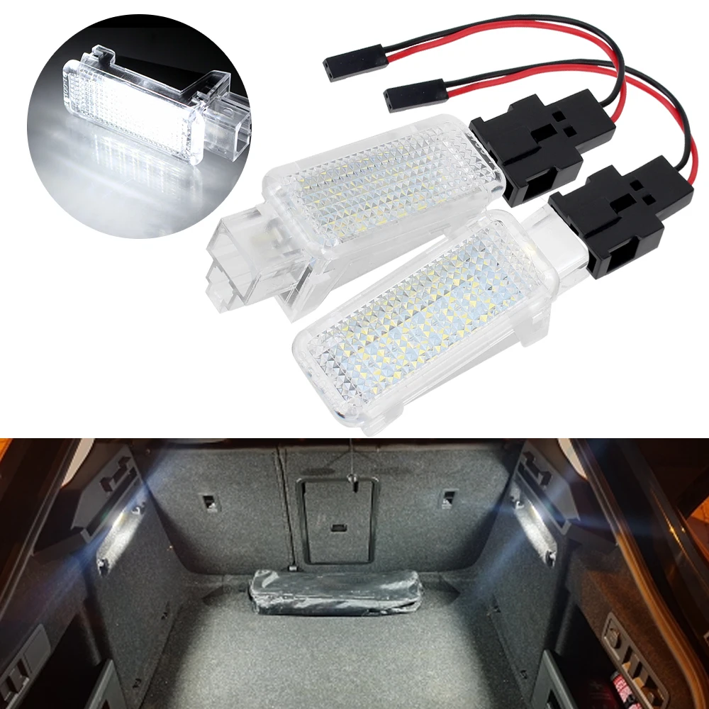 2PCS LED Compartment Light LED Trunk Boot Lights For Skoda Octavia Fabia Superb Roomster Kodiaq Car Trunk Lamp