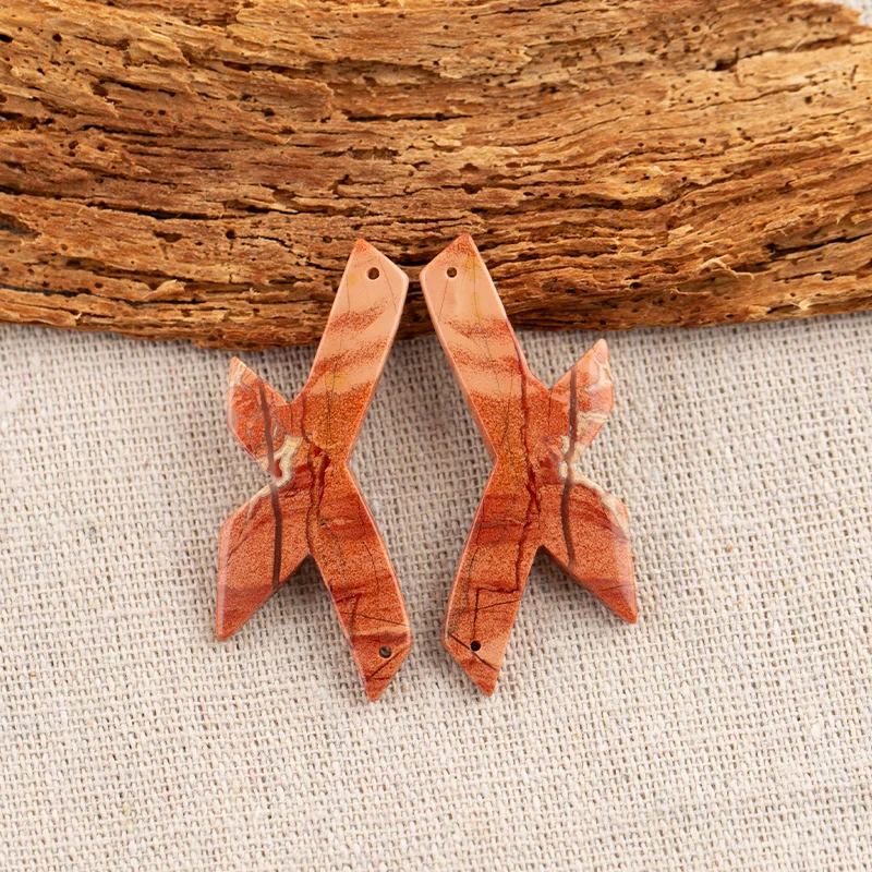 B&F Red River Jasper Earring Beads for Jewelry Making, Handmade Natural stones beads, Stones for jewelry Making Supplies