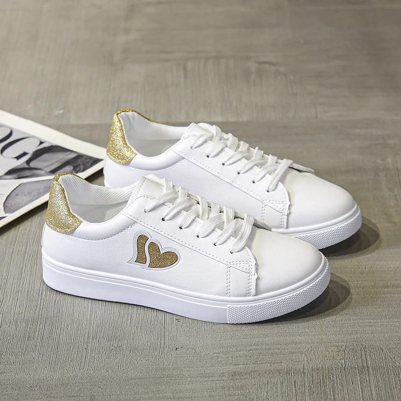New Women Casual Shoes Fashion Love Women Sneakers Comfortable Lace Up Jogging Shoes Lightweight Non Slip Tenis Women Flat Shoes