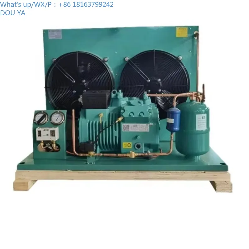 Compresor hermético industrial Unidad de condensación refrigerada por aire y agua trifásico de 8HP con motor para refrigeración por congelador