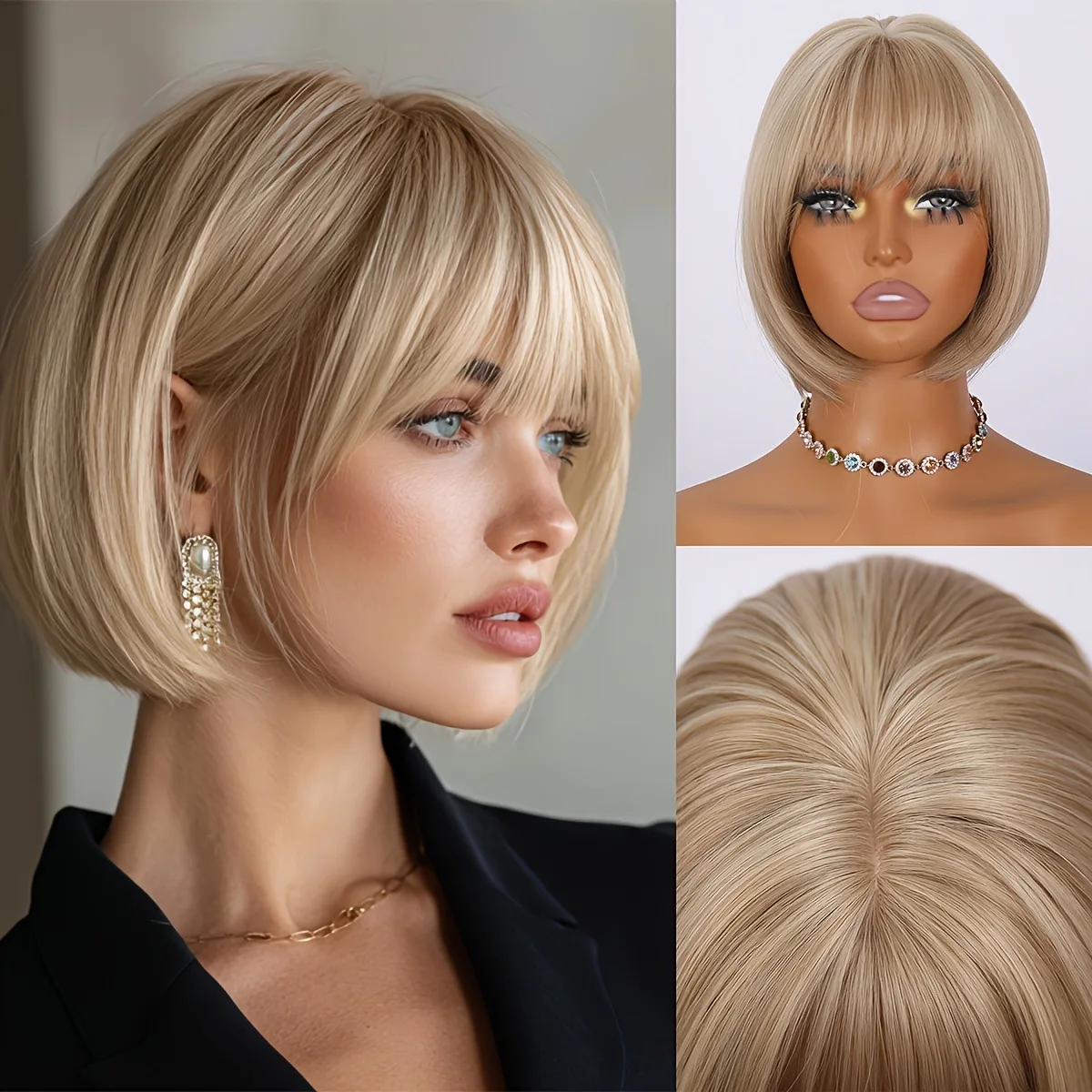 parrucca-corta-e-dritta-biondo-chiaro-con-frangia-dall'aspetto-naturale-alla-moda-e-giovanile-per-donne-ideale-per-uso-quotidiano-feste-e-cosplay