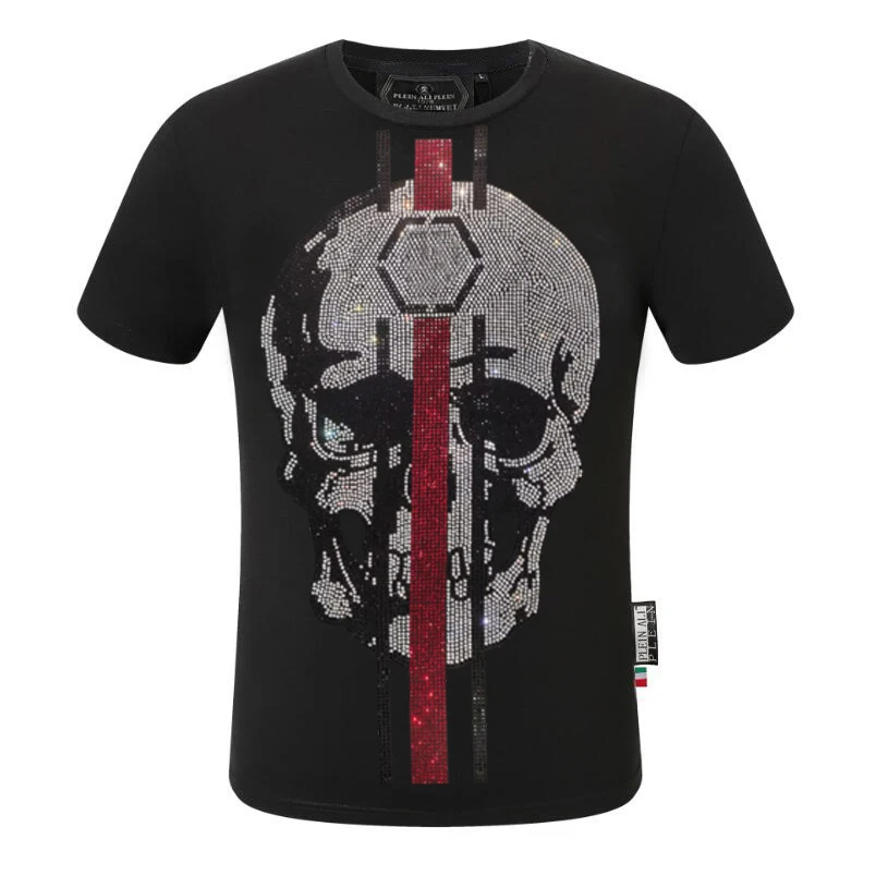 2025 Men designer  High Quality Outfits Diamond Men PLEIN ALI Homme Summer Slim Fit brand T-Shirts image 5