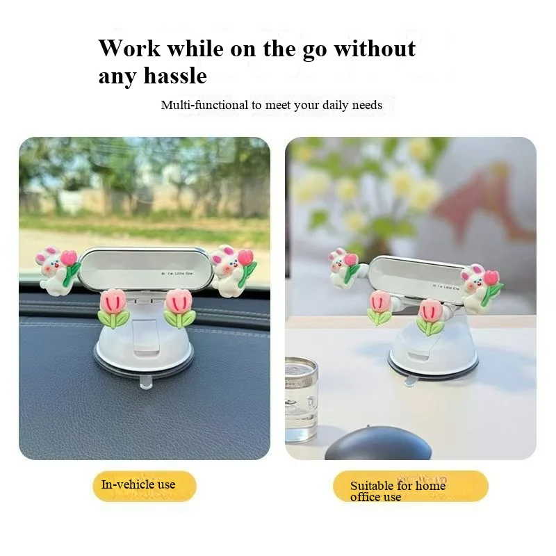 Car Phone Holder 2026 New Style Vacuum Suction Cup Tricycle High-Level Navigation Car Interior Girl